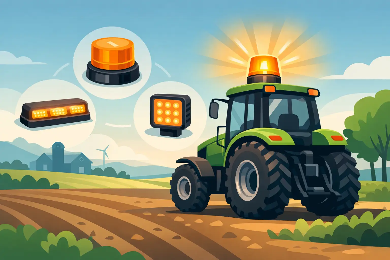 Choosing an LED Warning Light for Tractor Use