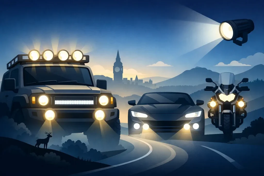 Vehicle Auxiliary Lighting Guide for UK Use